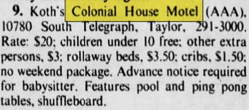 Colonial House (Koths, Best Value Inn) - Feb 1974 Article (newer photo)